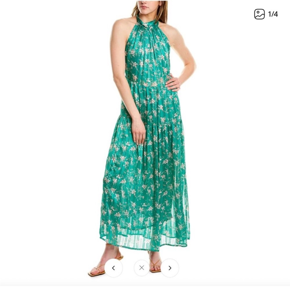 Sabina Musayev Nolita Floral Maxi Dress in Teal Green